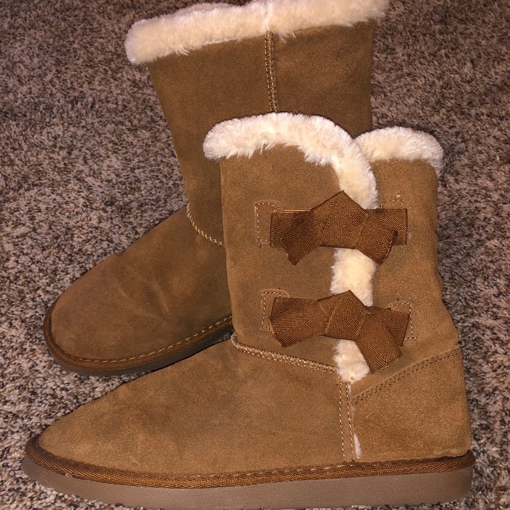 Brown suede boots
